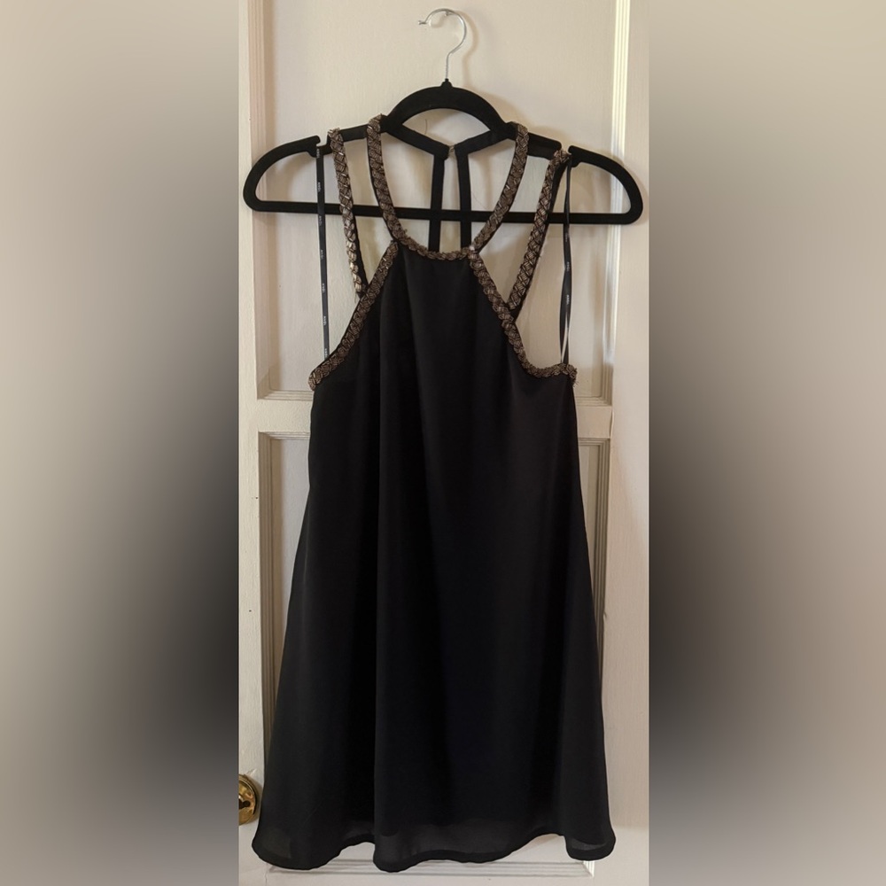 ANGL Black Dress with Brown Accents